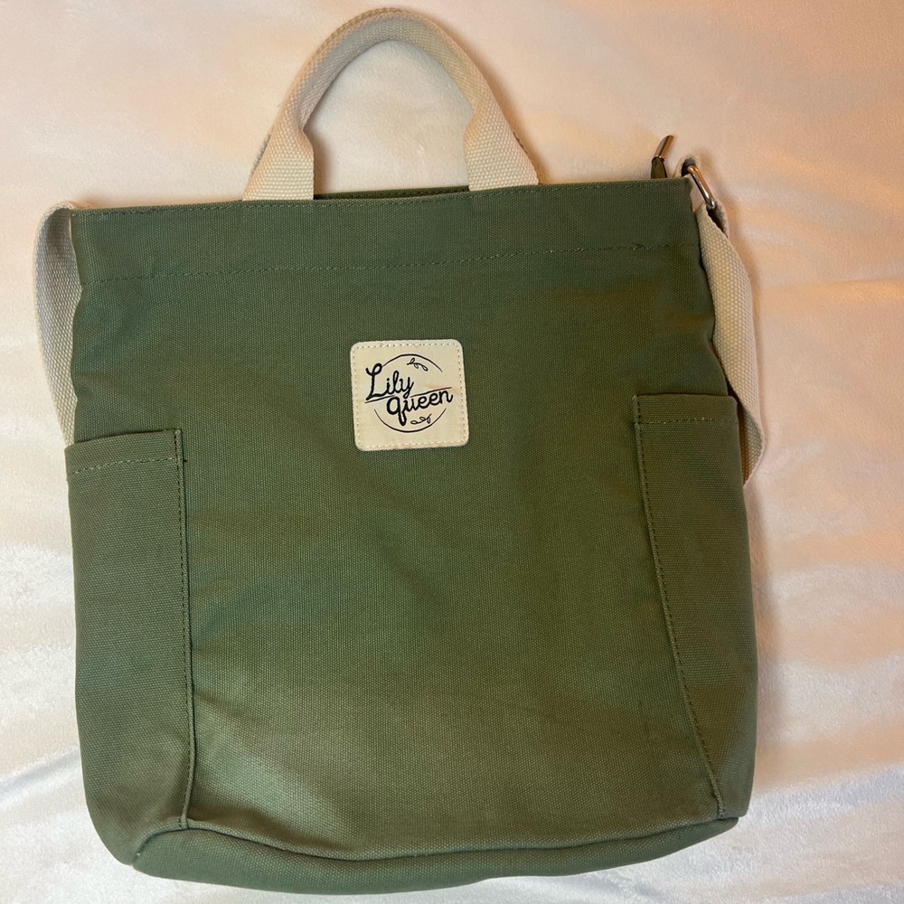 Lily Queen Canvas Bag Crossbody‎ with Handles Olive Green